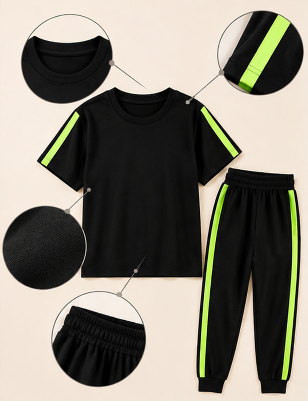 GREEN BLACK GYM SUIT