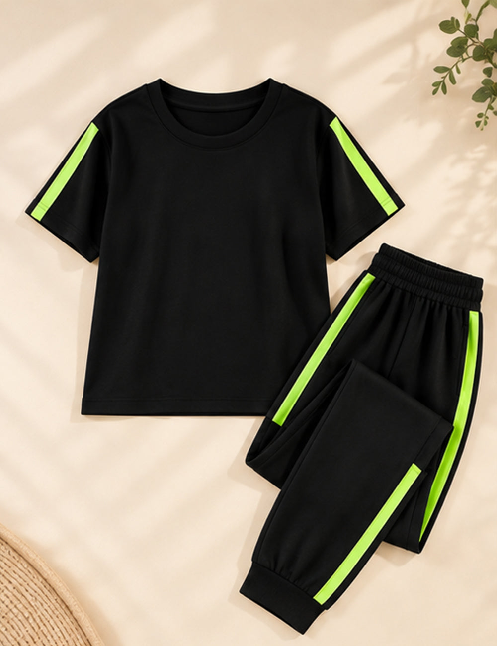 GREEN BLACK GYM SUIT