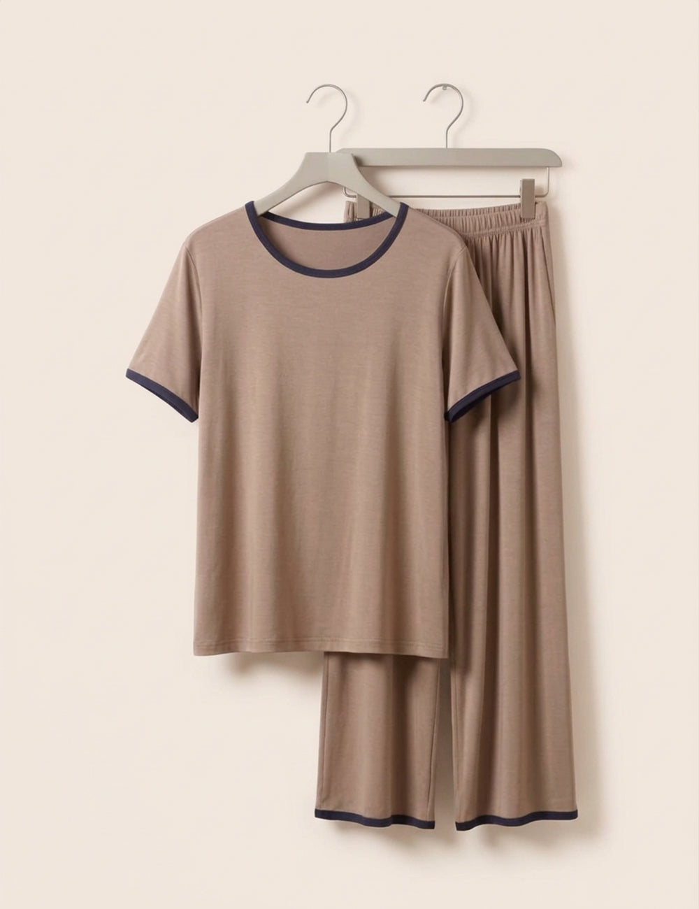Skin black Round Neck Plazzo PJ Set