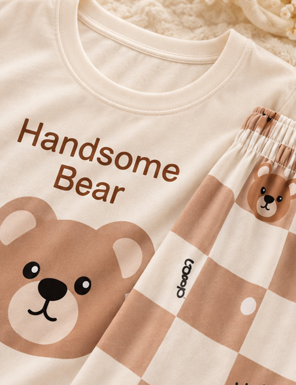 Handsome Bear Printed Pajama Night Suit