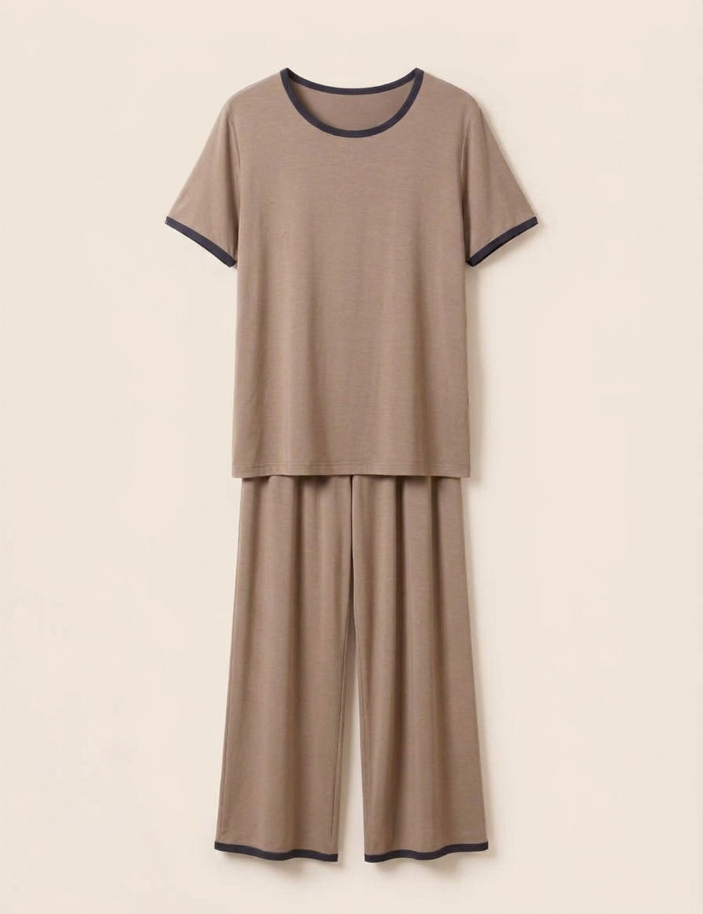 Skin black Round Neck Plazzo PJ Set