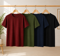 Bundle of 4 Simple Plain T-Shirts for Mens