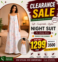 Back Flow Night Suit (White Princess Ribon)