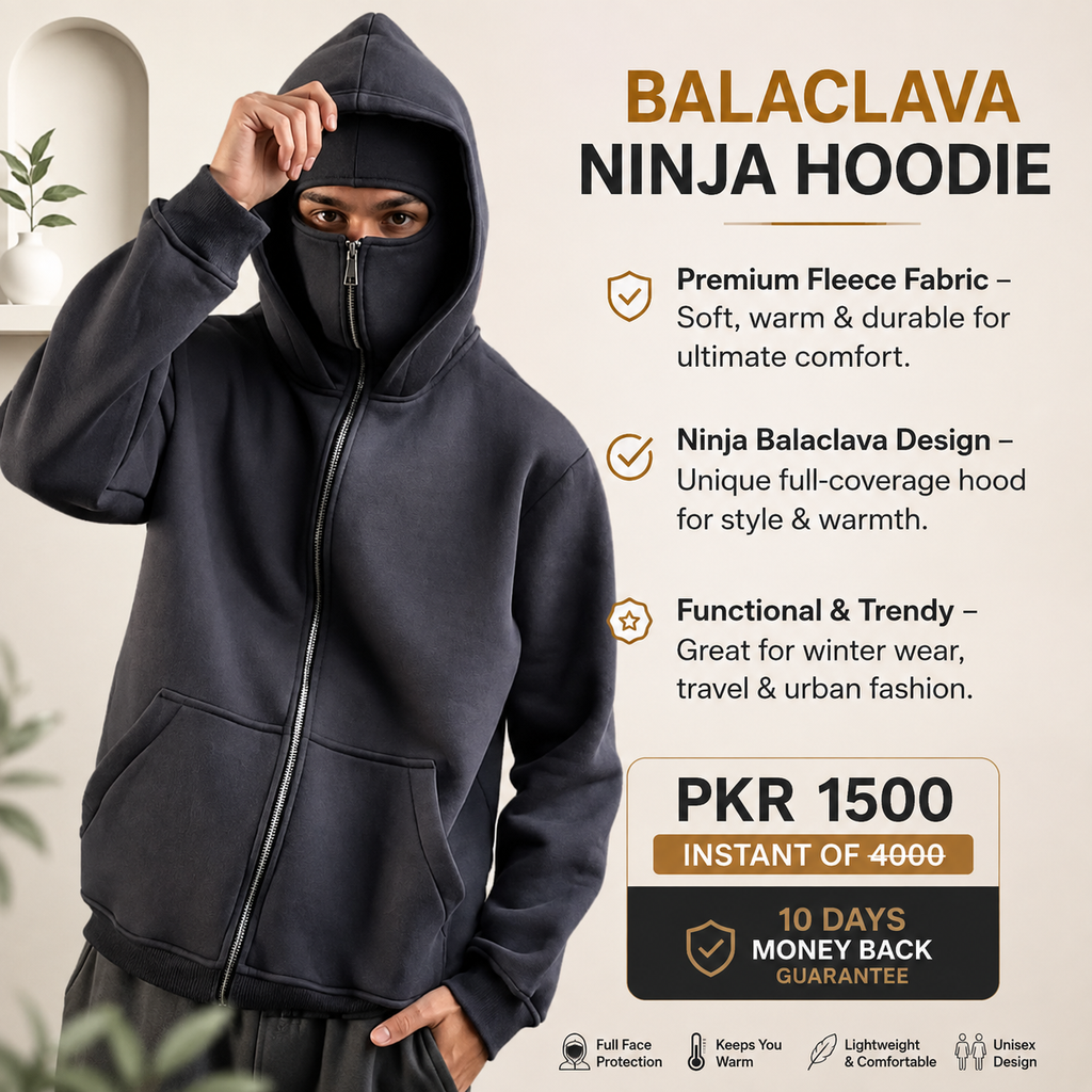 Balaclava Ninja Hoodie in Black
