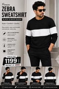 Zebra Black and White Block Sweatshirt