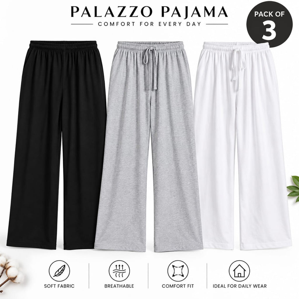 Premium Palazzo Pajama – Pack of 3