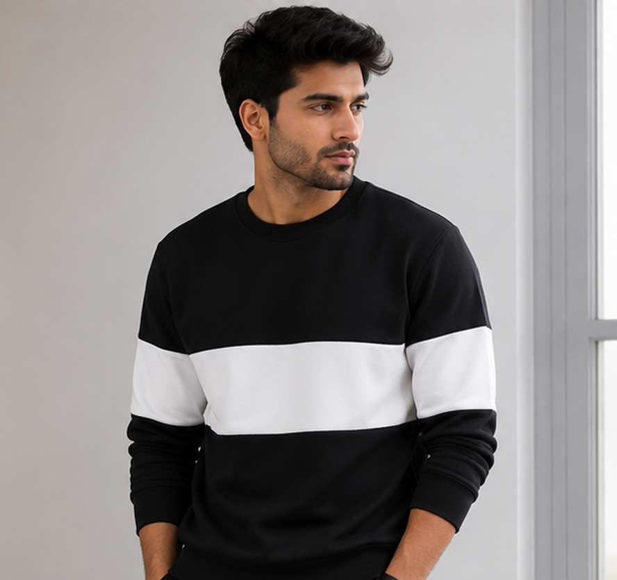 Zebra Black and White Block Sweatshirt