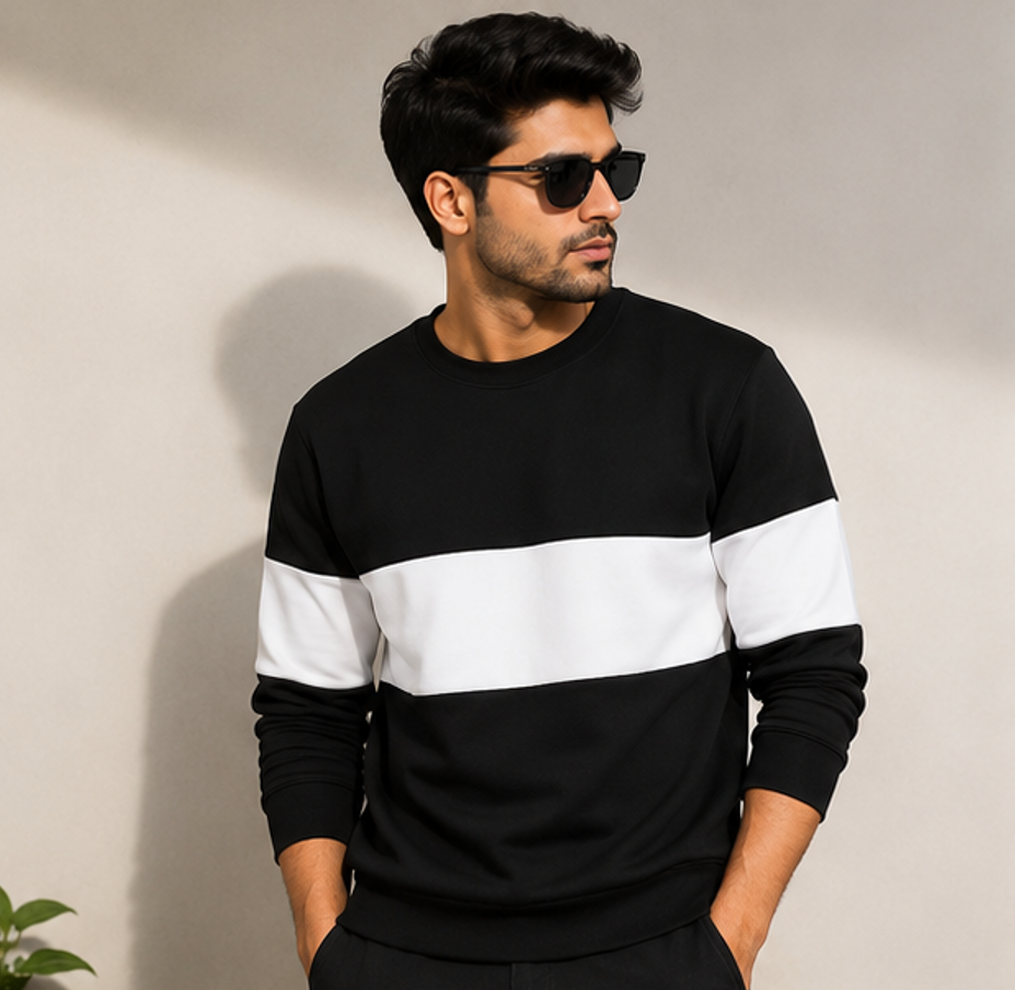 Zebra Black and White Block Sweatshirt