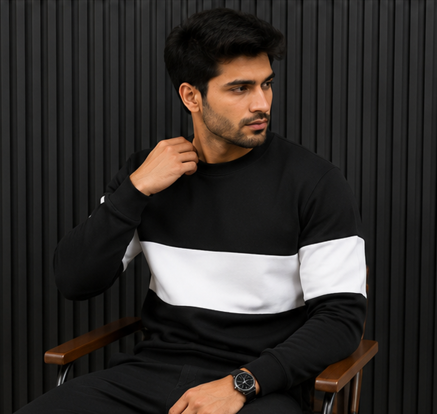 Zebra Black and White Block Sweatshirt