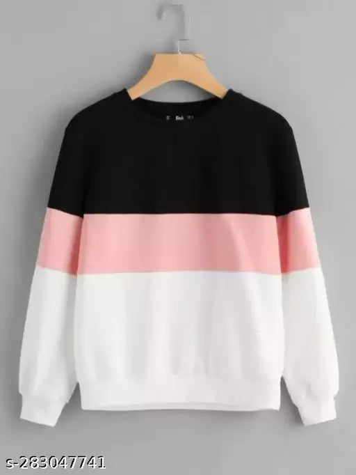 Black pink and white block sweatshirt