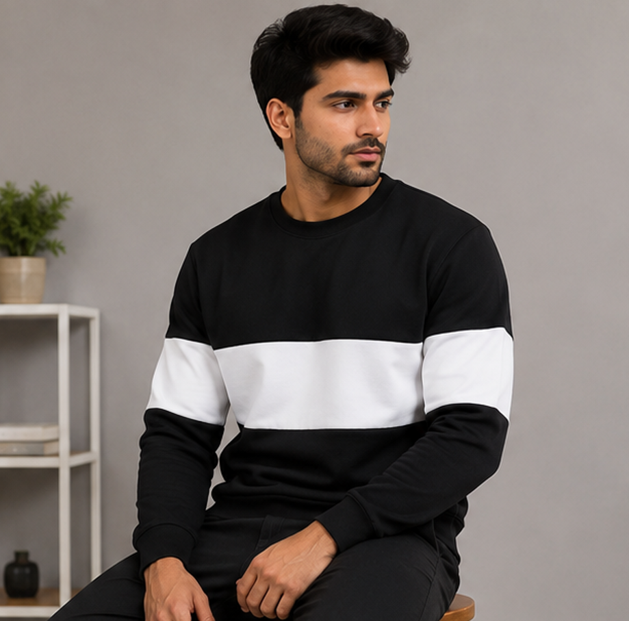 Zebra Black and White Block Sweatshirt